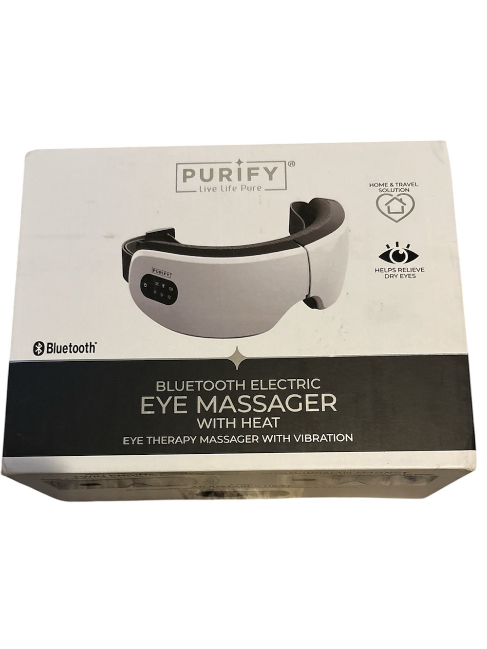 Bluetooth Electric Eye Massager with Heat - White
